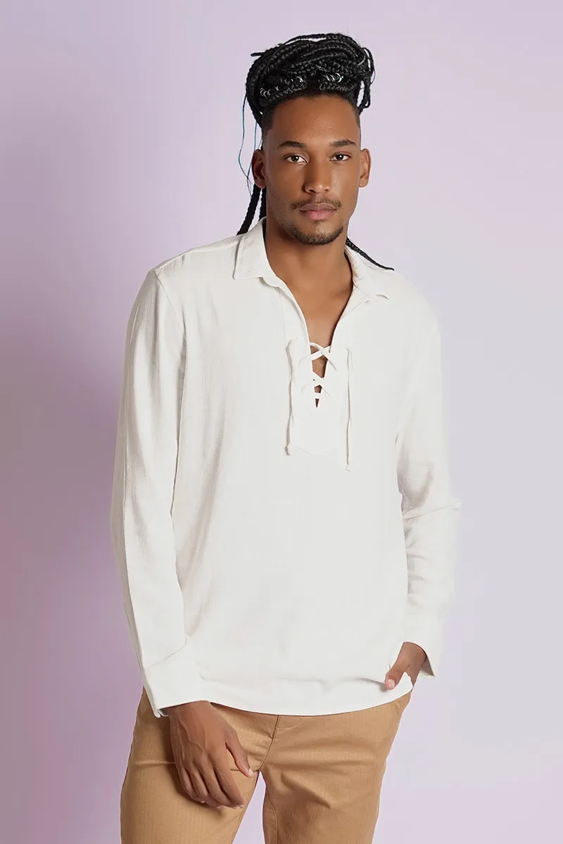 Naoki 　COMMEdesGARCONS2024春夏　燕尾シャツ Camisa de Linho Manga Longa Saka CS32418 - Sakapraia