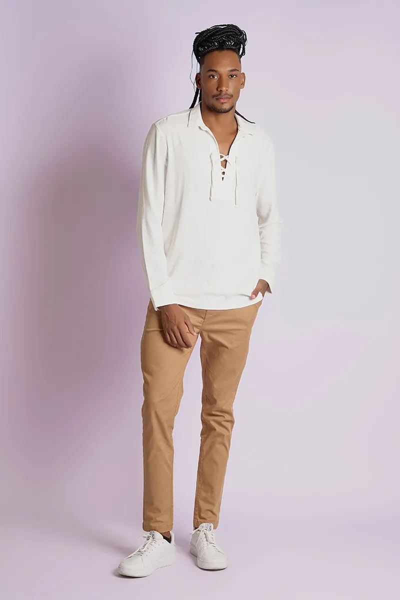 100HANDS ワイシャツ Camisa de Linho Manga Longa Saka CS32418 - Sakapraia